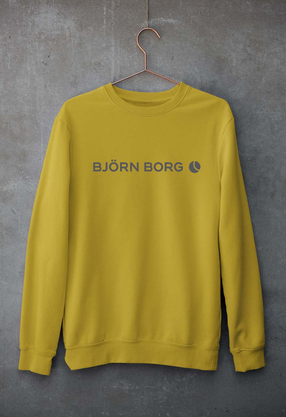 Björn Borg Unisex Sweatshirt for Men/Women-S(40 Inches)-Mustard Yellow-Ektarfa.online