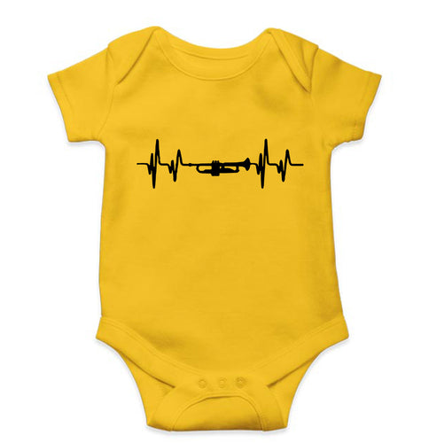 Trumpet Love Kids Romper For Baby Boy/Girl-0-5 Months(18 Inches)-Yellow-Ektarfa.online