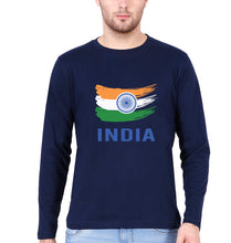 Load image into Gallery viewer, India Full Sleeves T-Shirt for Men-Navy Blue-Ektarfa.online
