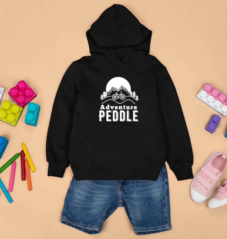 Cycling Adventure Kids Hoodie for Boy/Girl-Black-Ektarfa.online