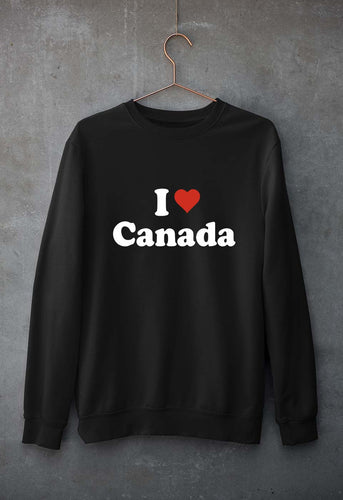 I Love Canada Unisex Sweatshirt for Men/Women-Black-Ektarfa.online