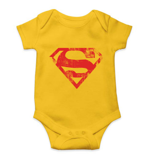 Superman Superhero Kids Romper For Baby Boy/Girl-0-5 Months(18 Inches)-Yellow-Ektarfa.online