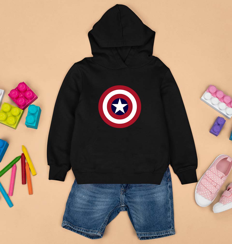 Captain America Kids Hoodie for Boy/Girl-0-1 Year(22 Inches)-Black-Ektarfa.online