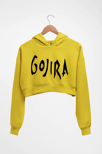 Gojira Crop HOODIE FOR WOMEN-Mustard Yellow-Ektarfa.online