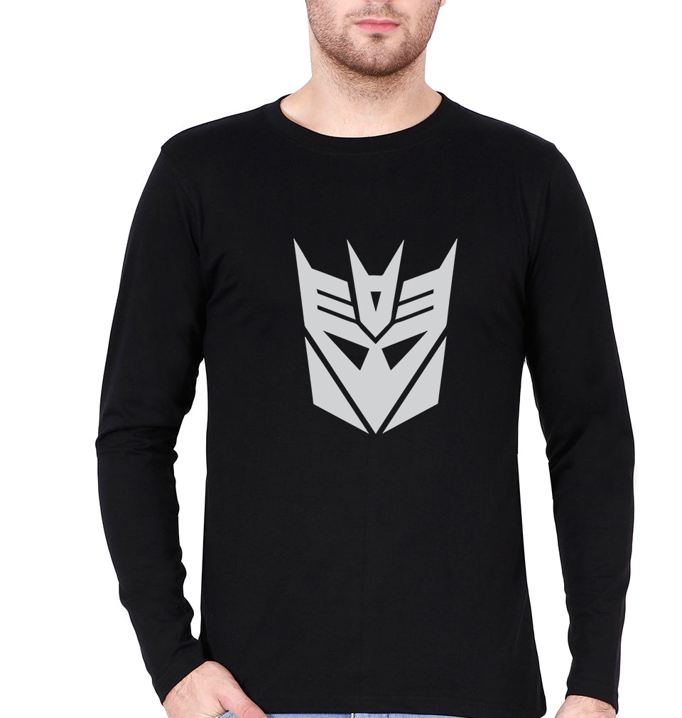 Decepticon Transformers Full Sleeves T-Shirt for Men-S(38 Inches)-Black-Ektarfa.online