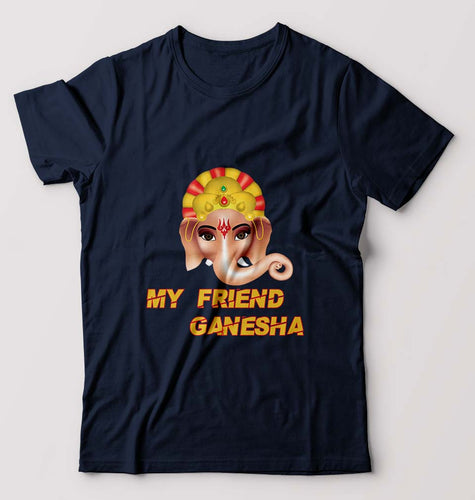 Ganpati JI(Ganesh) T-Shirt for Men-Navy Blue-Ektarfa.online