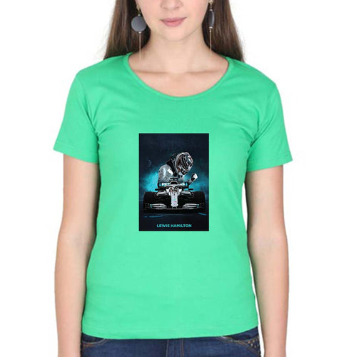 Lewis Hamilton F1 T-Shirt for Women-XS(32 Inches)-Flag Green-Ektarfa.online