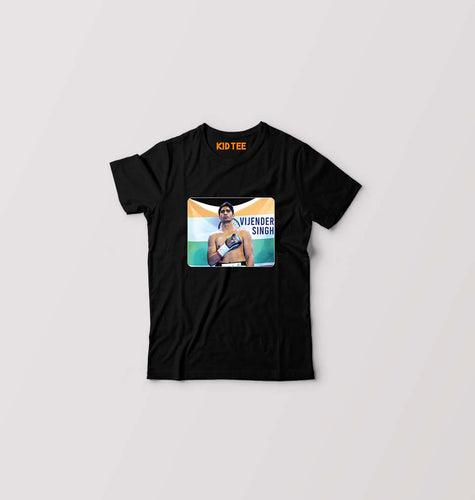 Vijender Singh Kids T-Shirt for Boy/Girl-Black-Ektarfa.online