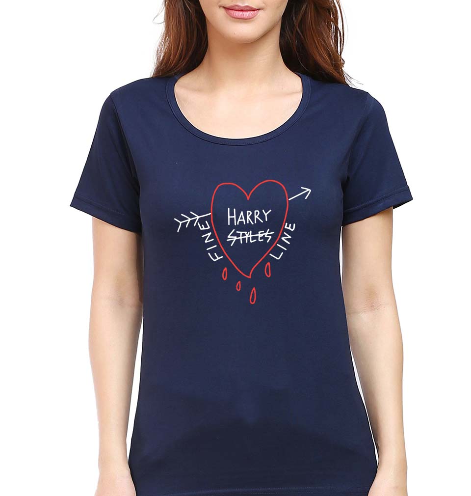 Harry Styles T-Shirt for Women-XS(32 Inches)-Navy Blue-Ektarfa.online