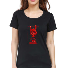 Load image into Gallery viewer, Rock &amp; Roll T-Shirt for Women-Black-Ektarfa.online
