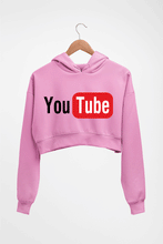 Load image into Gallery viewer, YouTube Crop HOODIE FOR WOMEN-Light Baby Pink-Ektarfa.online
