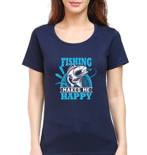 Load image into Gallery viewer, Fishing T-Shirt for Women-Navy Blue-Ektarfa.online
