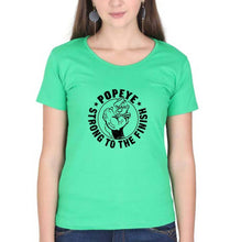 Load image into Gallery viewer, Popeye T-Shirt for Women-XS(32 Inches)-Flag Green-Ektarfa.online
