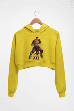 Load image into Gallery viewer, Muhammad Ali Crop HOODIE FOR WOMEN-Mustard Yellow-Ektarfa.online
