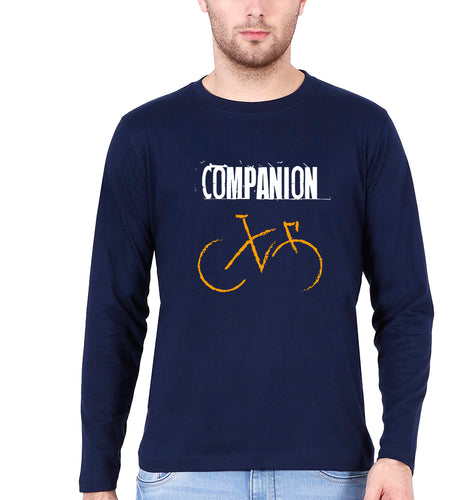Cycling Companion Full Sleeves T-Shirt for Men-Navy Blue-Ektarfa.online