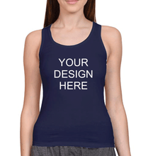 Load image into Gallery viewer, Customized-Custom-Personalized Tank Top for Women-S(34 Inches)-Navy Blue-ektarfa.com
