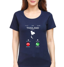 Load image into Gallery viewer, Thailand Calling T-Shirt for Women-Navy Blue-Ektarfa.online
