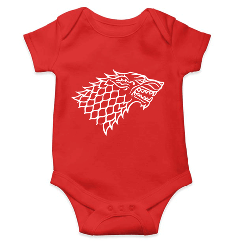 GOT Game Of Thrones Stark Logo Kids Romper For Baby Boy/Girl-0-5 Months(18 Inches)-RED-Ektarfa.online