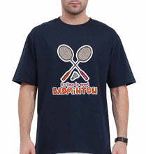 Load image into Gallery viewer, Badminton Oversized T-Shirt for Men-Navy Blue-Ektarfa.online
