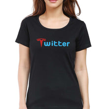 Load image into Gallery viewer, Elon Musk Twitter x Tesla T-Shirt for Women-Black-Ektarfa.online

