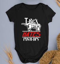 Load image into Gallery viewer, T-Rex Gym Funny Kids Romper For Baby Boy/Girl-0-5 Months(18 Inches)-Black-Ektarfa.online
