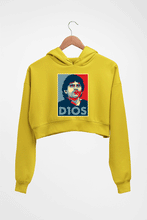Load image into Gallery viewer, Diego Maradona Crop HOODIE FOR WOMEN-Mustard Yellow-Ektarfa.online
