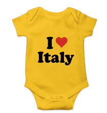 Load image into Gallery viewer, I Love Italy Kids Romper For Baby Boy/Girl-0-5 Months(18 Inches)-Yellow-Ektarfa.online
