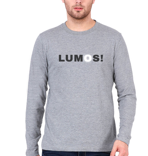 Harry Potter Lumos Full Sleeves T-Shirt for Men-Grey-Ektarfa.online
