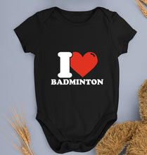 Load image into Gallery viewer, I Love Badminton Kids Romper For Baby Boy/Girl-0-5 Months(18 Inches)-Black-Ektarfa.online
