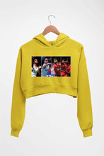 Load image into Gallery viewer, Badminton Players Crop HOODIE FOR WOMEN-Mustard Yellow-Ektarfa.online
