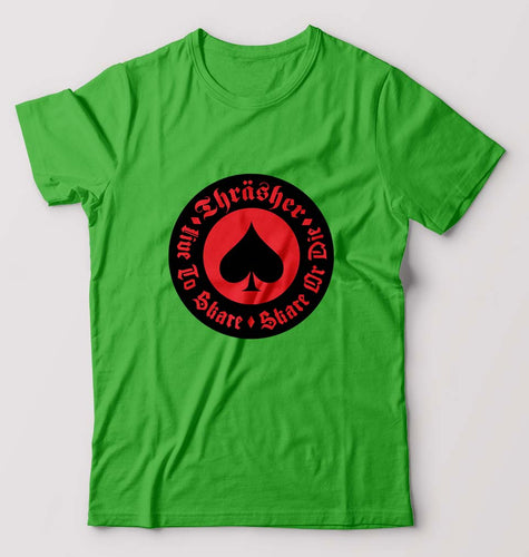 Thrasher T-Shirt for Men-S(38 Inches)-flag green-Ektarfa.online