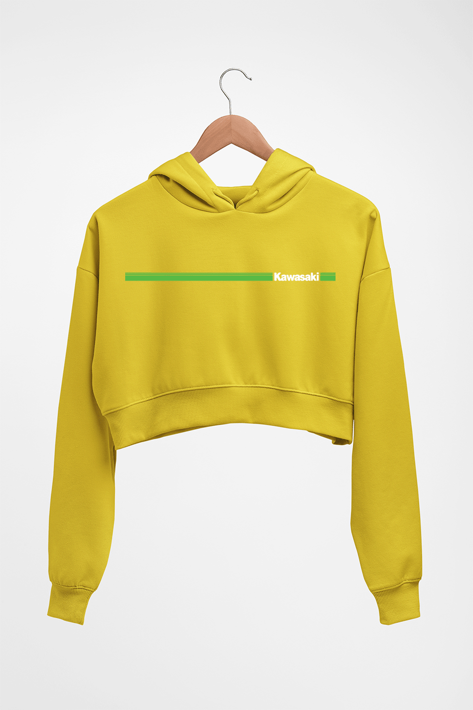 Kawasaki Crop HOODIE FOR WOMEN-Mustard Yellow-Ektarfa.online