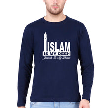 Load image into Gallery viewer, Islam Full Sleeves T-Shirt for Men-Navy Blue-Ektarfa.online
