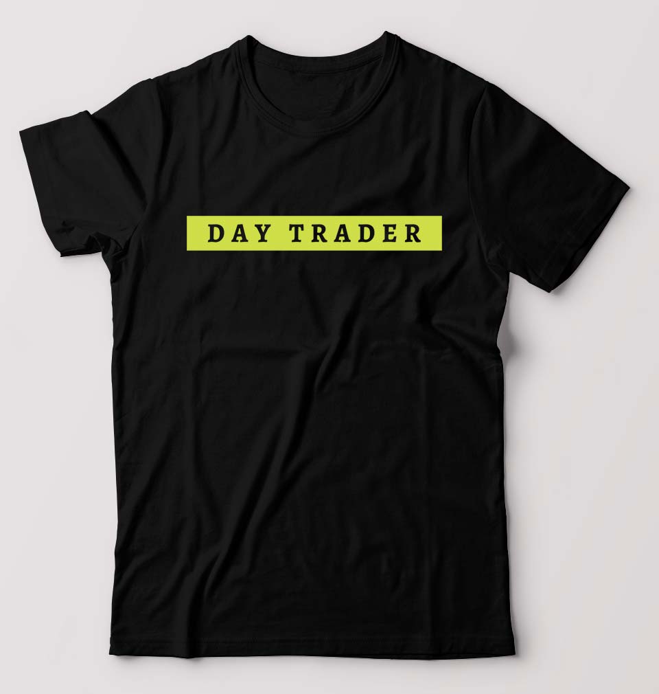 Day Trader Share Market T-Shirt for Men-S(38 Inches)-Black-Ektarfa.online