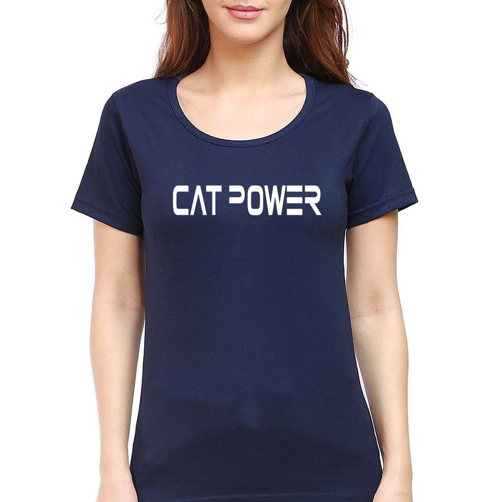 Cat Power T-Shirt for Women-Navy Blue-Ektarfa.online