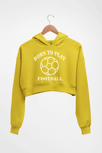 Load image into Gallery viewer, Play Football Crop HOODIE FOR WOMEN-Mustard Yellow-Ektarfa.online
