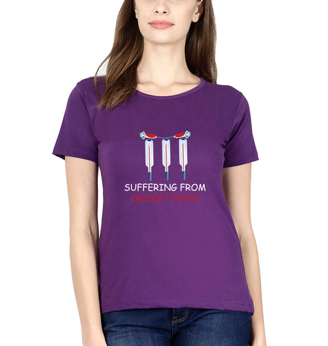 CRICKET Fever T-Shirt for Women-Purple-Ektarfa.online