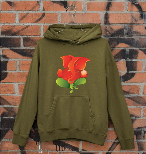Ganpati JI(Ganesh) Unisex Hoodie for Men/Women-Olive Green-Ektarfa.online