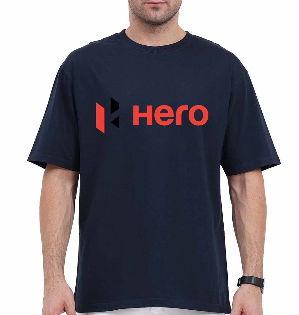Hero MotoCorp Oversized T-Shirt for Men-Navy Blue-Ektarfa.online