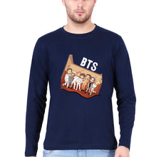 Load image into Gallery viewer, BTS Kpop Full Sleeves T-Shirt for Men-Navy Blue-Ektarfa.online

