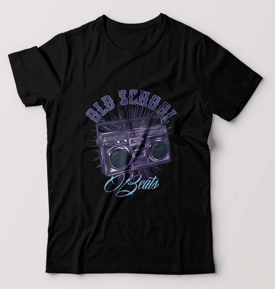 Old School T-Shirt for Men-S(38 Inches)-Black-Ektarfa.online