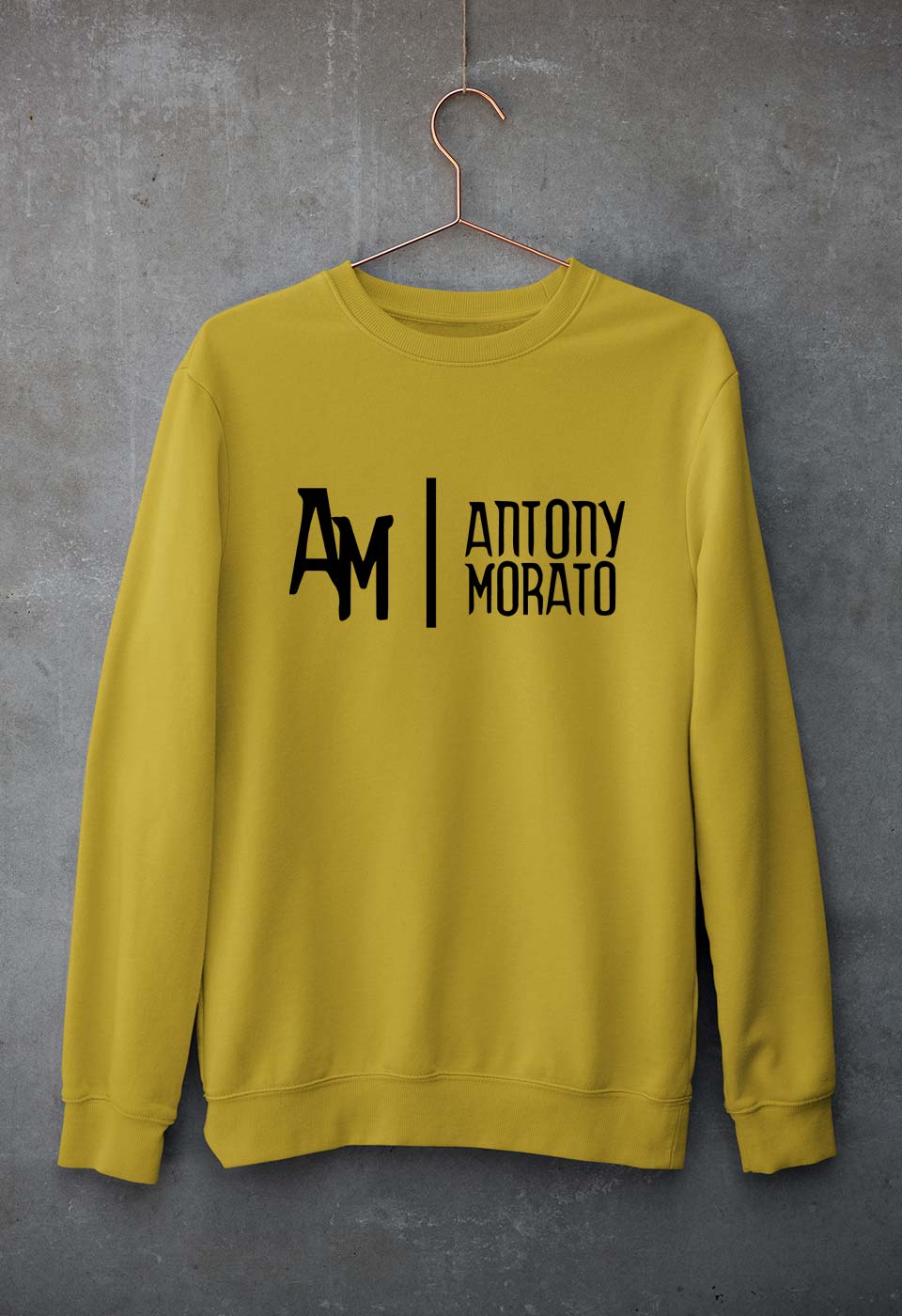 Antony Morato Unisex Sweatshirt for Men/Women-S(40 Inches)-Mustard Yellow-Ektarfa.online