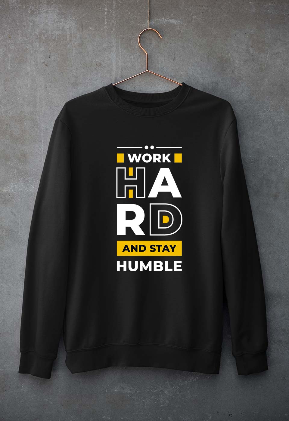 Work Hard Unisex Sweatshirt for Men/Women-S(40 Inches)-Black-Ektarfa.online