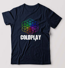 Load image into Gallery viewer, Coldplay T-Shirt for Men-S(38 Inches)-Navy Blue-Ektarfa.online
