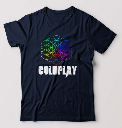 Coldplay T-Shirt for Men-S(38 Inches)-Navy Blue-Ektarfa.online
