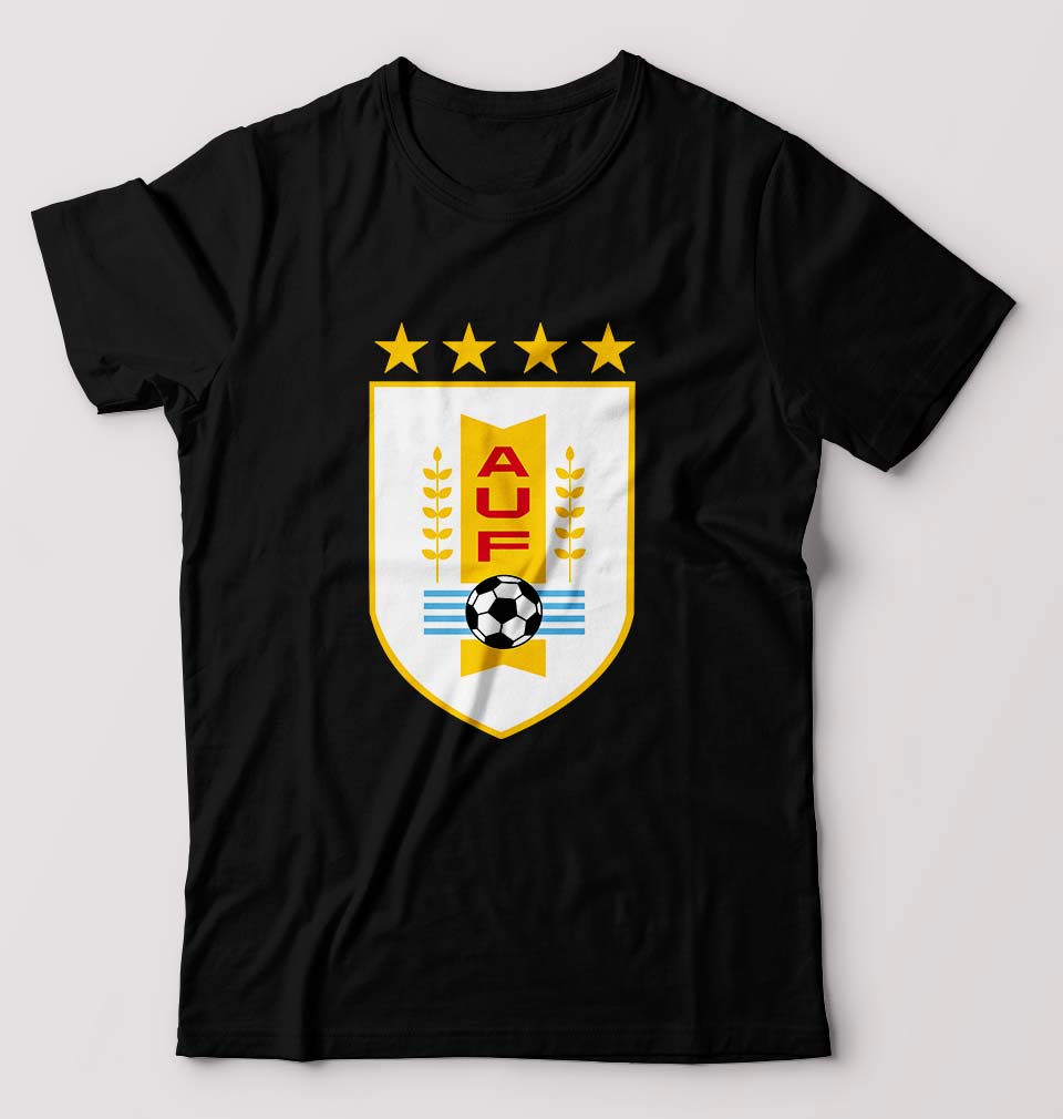 Uruguay Football T-Shirt for Men-S(38 Inches)-Black-Ektarfa.online