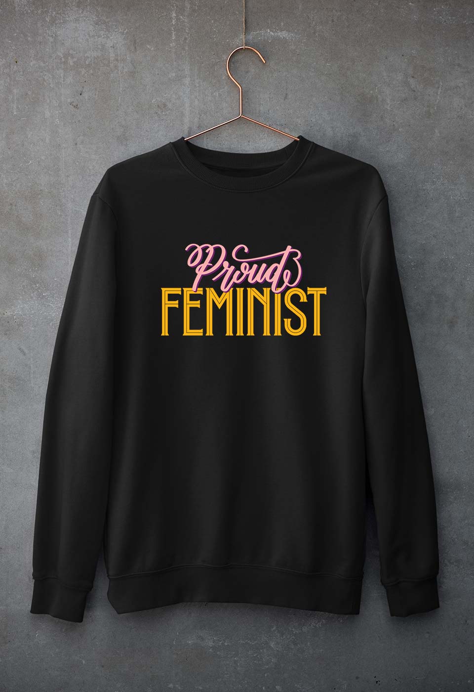 Feminist Unisex Sweatshirt for Men/Women-S(40 Inches)-Black-Ektarfa.online