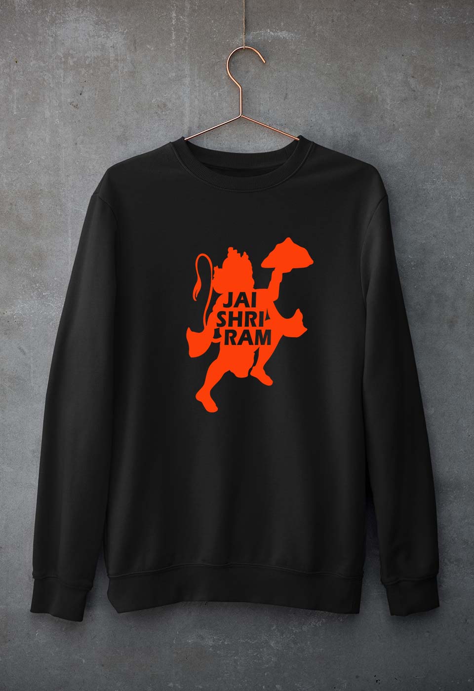 Hanuman Ji (God) Unisex Sweatshirt for Men/Women-Black-Ektarfa.online