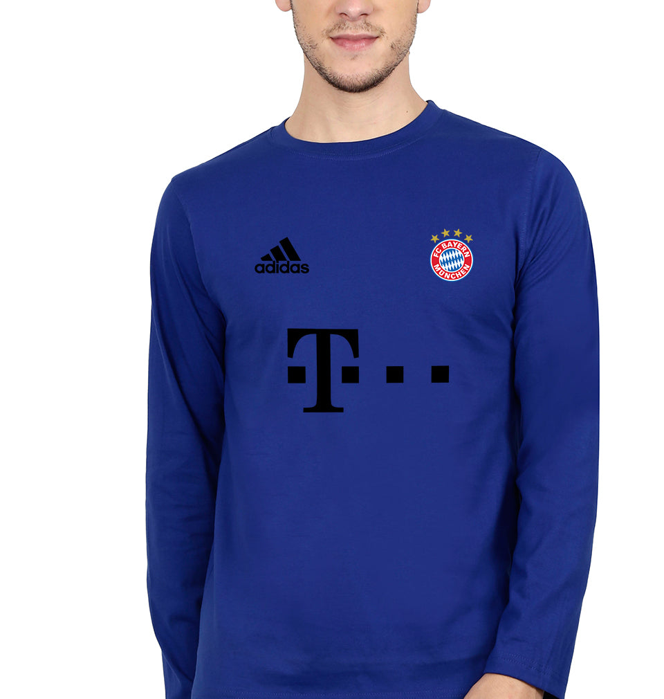 FC Bayern Munich 2021-22 Full Sleeves T-Shirt for Men-S(38 Inches)-Royal Blue-Ektarfa.online