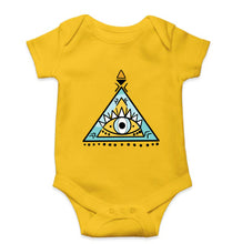 Load image into Gallery viewer, Psychedelic Triangle eye Kids Romper For Baby Boy/Girl-Yellow-Ektarfa.online
